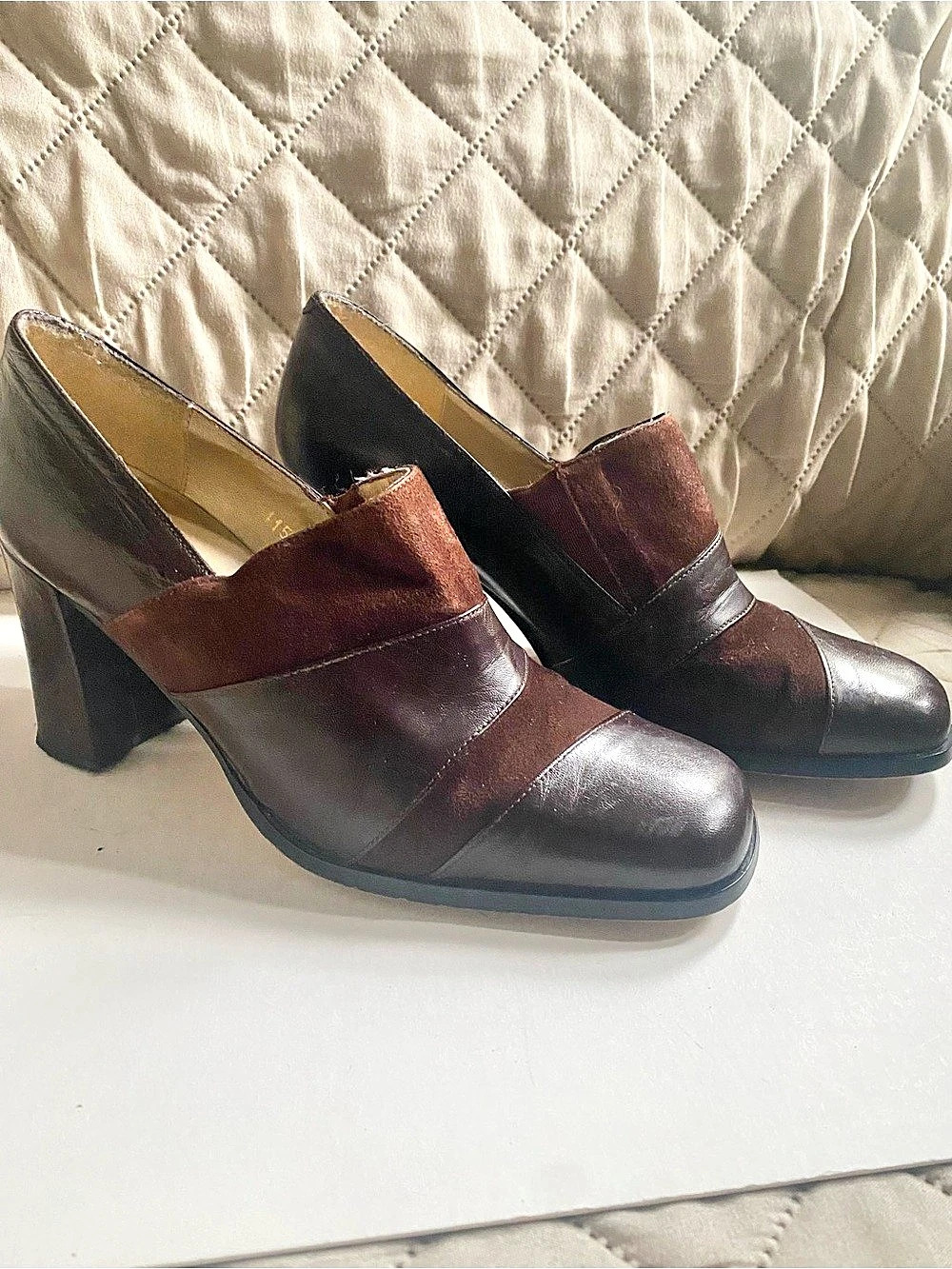 Vintage 80’s/90’s Images Leather and Suede Heels, Sz 5.5
